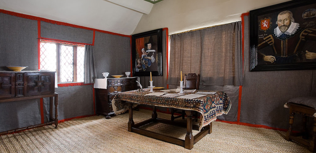 The owner’s Study at Nantclwyd House (Stuart Period) as in c.1690, with ‘Kidderminster Stuff’ hangings
