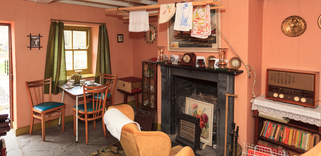 Living Room in the 1967 cottage at Stack Square, Blaenavon Ironworks (20th Century Period)